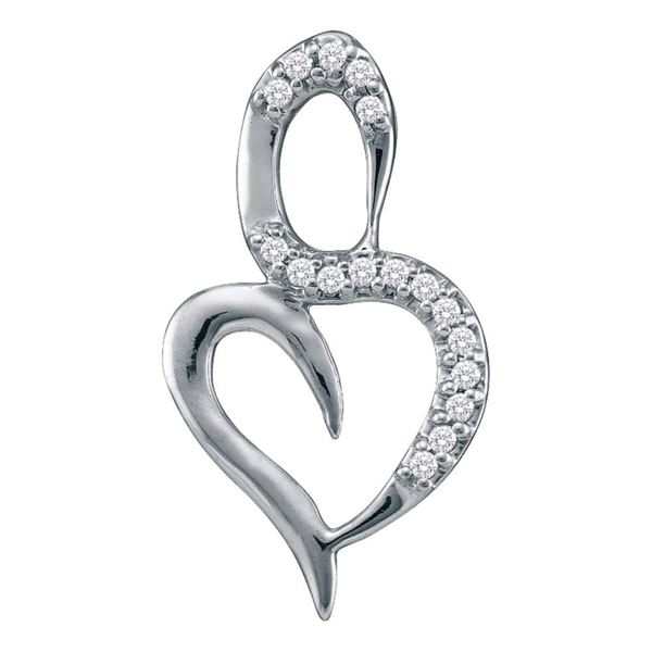 Diamond Small Heart Pendant 1/20 Cttw 10kt White Gold