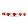 Image 2 : Lab-Created Ruby Band Ring 1 Cttw 10kt Yellow Gold