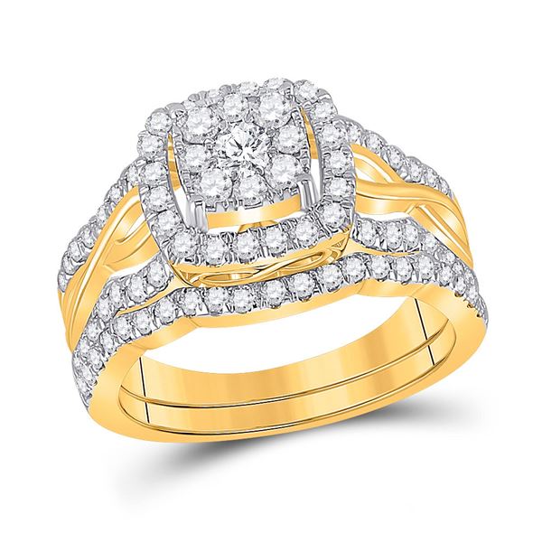 Diamond Bridal Wedding Ring Band Set 1 Cttw 10kt Yellow Gold