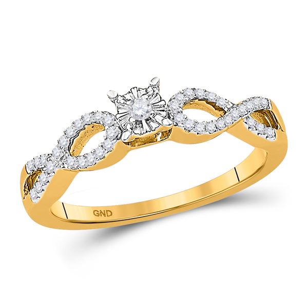 Diamond Solitaire Twist Promise Ring 1/6 Cttw 10kt Yellow Gold