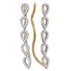Image 1 : Diamond Climber Earrings 1/4 Cttw 10kt Yellow Gold