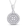 Image 1 : Diamond Circle Cluster Pendant 1/4 Cttw 10kt White Gold