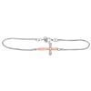 Image 1 : Diamond Sideways Cross Bracelet 1/20 Cttw Sterling Silver