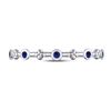 Image 2 : Blue Sapphire Dot Flower Stackable Band Ring 1/12 Cttw 10kt White Gold