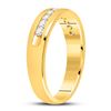 Image 3 : Mens Diamond Wedding Single Row Band Ring 1/2 Cttw 14kt Yellow Gold