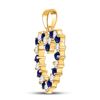 Image 2 : Blue Sapphire Diamond Heart Pendant 1/2 Cttw 10kt Yellow Gold