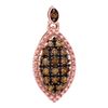 Image 1 : Brown Diamond Oval Cluster Pendant 1/5 Cttw 10kt Rose Gold