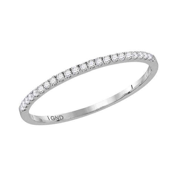 Diamond Timeless Stackable Band Ring 1/8 Cttw 10kt White Gold