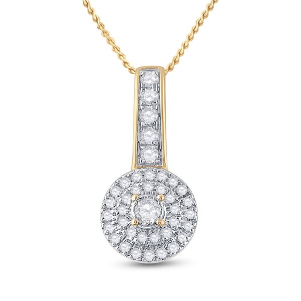 Diamond Circle Pendant 1/5 Cttw 10kt Yellow Gold