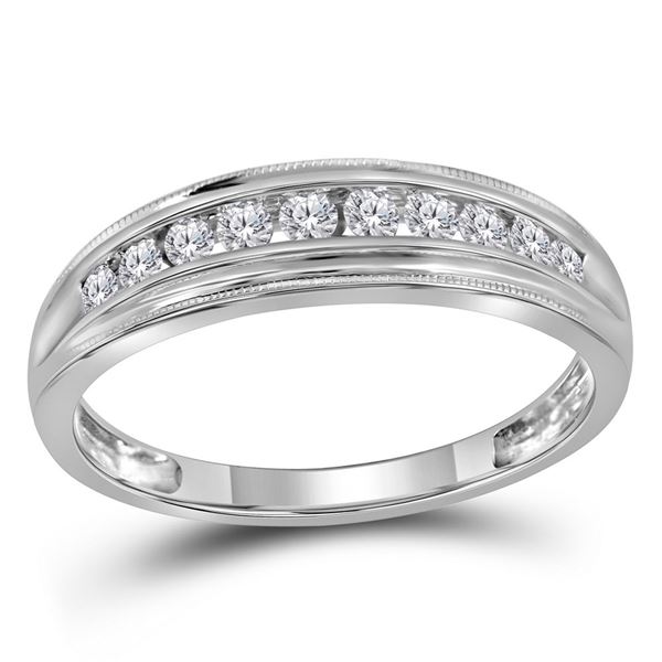 Diamond Single Row Band Ring 1/4 Cttw 10kt White Gold