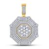 Image 1 : Mens Diamond Octagon Cluster Charm Pendant 3-1/2 Cttw 10kt Yellow Gold