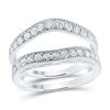 Image 1 : Diamond Milgrain Wrap Ring Guard Enhancer 1 Cttw 14kt White Gold