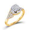 Image 1 : Diamond Cluster Ring 1/4 Cttw 10kt Yellow Gold