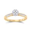 Image 1 : Diamond Cluster Ring 1/4 Cttw 14kt Yellow Gold