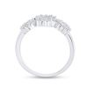 Image 3 : Diamond Triple Flower Cluster Ring 1/2 Cttw 14kt White Gold