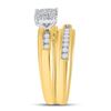 Image 4 : His Hers Diamond Solitaire Matching Wedding Set 3/8 Cttw 10kt Yellow Gold