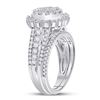 Image 2 : Princess Diamond Bridal Wedding Ring Band Set 1-1/2 Cttw 14kt White Gold