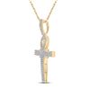 Image 2 : Mens Diamond Ankh Cross Charm Pendant 3/8 Cttw 10kt Yellow Gold