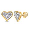 Image 1 : Diamond Heart Earrings 1/5 Cttw 10kt Yellow Gold