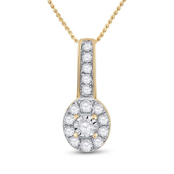 Diamond Oval Pendant 1/4 Cttw 10kt Yellow Gold