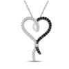 Image 1 : Black Color Enhanced Diamond Heart Pendant 1/8 Cttw Sterling Silver