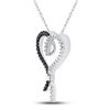 Image 2 : Black Color Enhanced Diamond Heart Pendant 1/8 Cttw Sterling Silver
