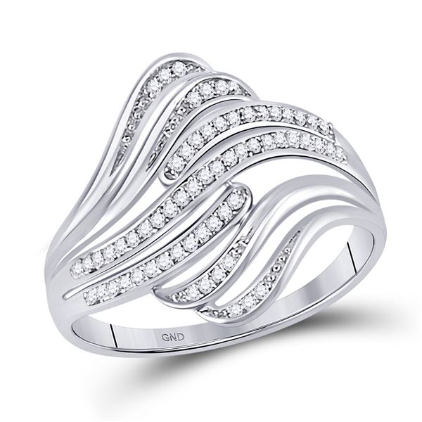 Diamond Stripe Fashion Ring 1/12 Cttw 10kt White Gold