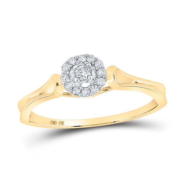 Diamond Solitaire Promise Ring 1/10 Cttw 10kt Yellow Gold