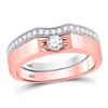 Image 1 : Diamond Bridal Wedding Ring Band Set 3/8 Cttw 14kt Two-tone Gold