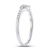 Image 3 : Diamond Knot Stackable Band Ring 1/5 Cttw 10kt White Gold