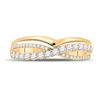 Image 2 : Diamond Crossover Band Ring 1/2 Cttw 10kt Yellow Gold