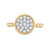 Image 2 : Diamond Beaded Circle Cluster Ring 3/8 Cttw 10kt Yellow Gold