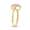 Image 4 : Diamond Beaded Circle Cluster Ring 3/8 Cttw 10kt Yellow Gold