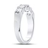 Image 3 : Machine Set Diamond 5-stone Wedding Band 1 Cttw 14kt White Gold