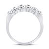 Image 4 : Machine Set Diamond 5-stone Wedding Band 1 Cttw 14kt White Gold