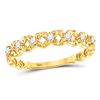 Image 1 : Diamond Flower Petal Stackable Band Ring 1/6 Cttw 10kt Yellow Gold