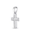 Image 2 : Princess Diamond Cross Pendant 1/3 Cttw 10kt White Gold