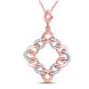 Image 1 : Diamond Heart Square Pendant 1/6 Cttw 10kt Rose Gold