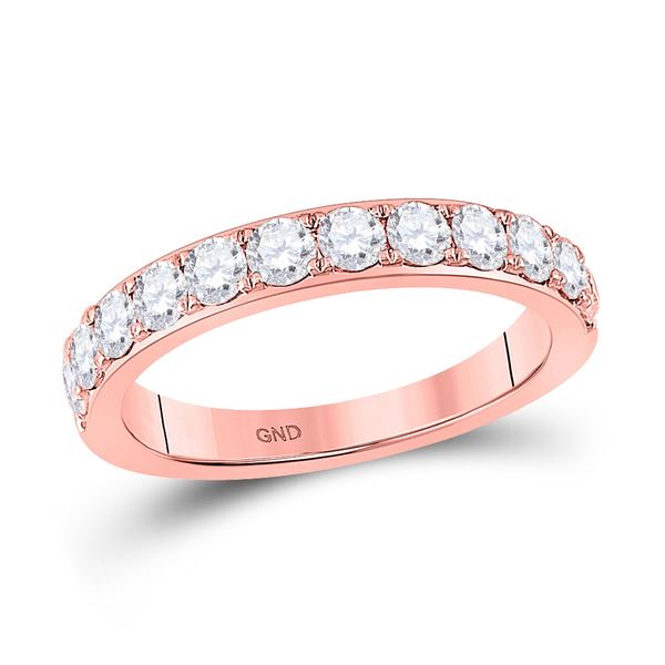 Diamond Wedding Single Row Band 1 Cttw 14kt Rose Gold