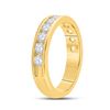 Image 4 : Diamond Wedding Single Row Band 1 Cttw 14kt Yellow Gold