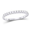 Image 1 : Diamond Single Row Wedding Band 1/4 Cttw 14kt White Gold