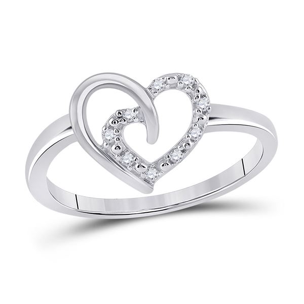 Diamond Heart Ring 1/20 Cttw Sterling Silver