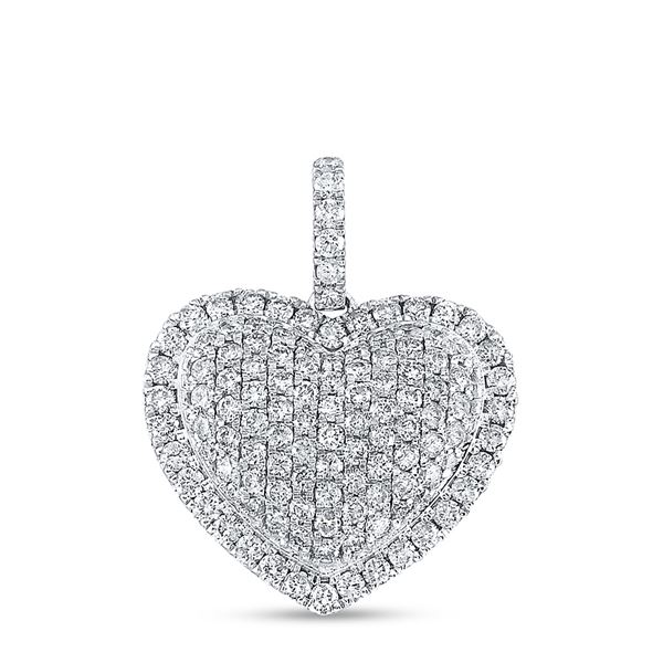 Diamond Heart Pendant 1-1/4 Cttw 14kt White Gold