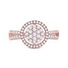 Image 2 : Diamond Circle Cluster Ring 1/2 Cttw 10kt Rose Gold