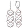 Image 1 : Diamond Wave Dangle Earrings 1-3/8 Cttw 18kt White Gold