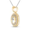 Image 2 : Mens Diamond Ankh Circle Charm Pendant 1/2 Cttw 10kt Yellow Gold