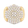 Image 2 : Mens Diamond Circle Cluster Ring 2-3/4 Cttw 10kt Yellow Gold