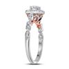 Image 3 : Diamond Solitaire Bridal Wedding Engagement Ring 3/4 Cttw 14kt Two-tone Gold
