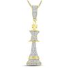 Image 1 : Mens Diamond King Chess Piece Charm Pendant 3/8 Cttw 10kt Yellow Gold