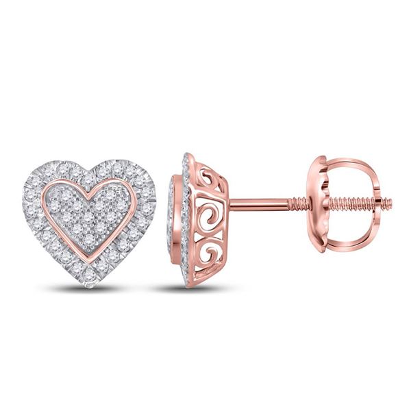 Diamond Heart Earrings 1/4 Cttw 10kt Two-tone Gold
